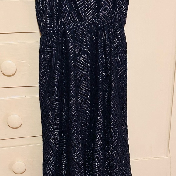 Lilly Pulitzer full length dark navy/metallic gown - Picture 6 of 6